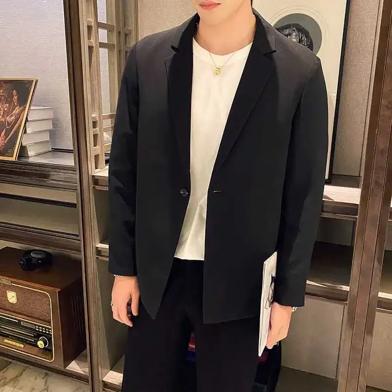 Coats Man Suits and Blazers Oversize Linen Jacket for Men Plus Big Size Black Fashion 2024 Vintage Classic Korean Style Clothes