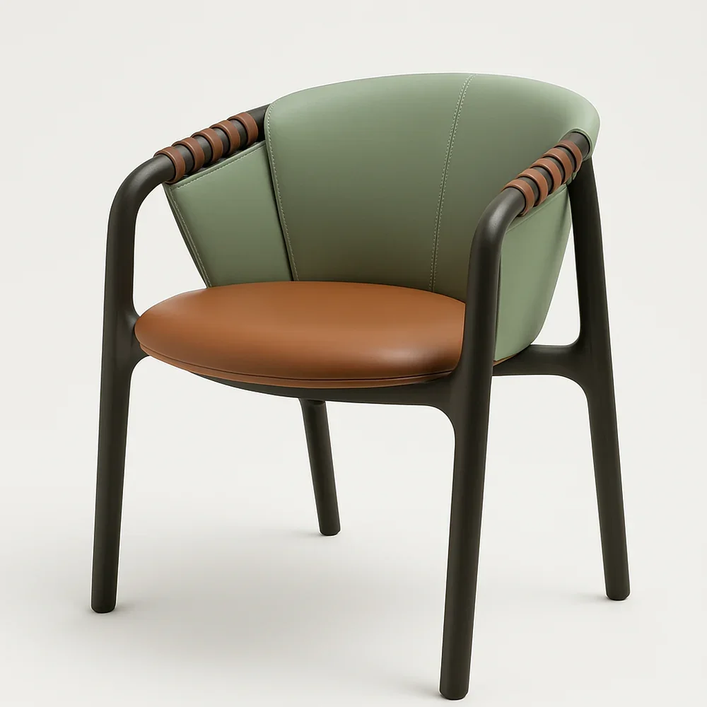 Luxury Modern Leather Dining Chair with Elegant Metal Base for House Sleek Design for Home Office Hotel