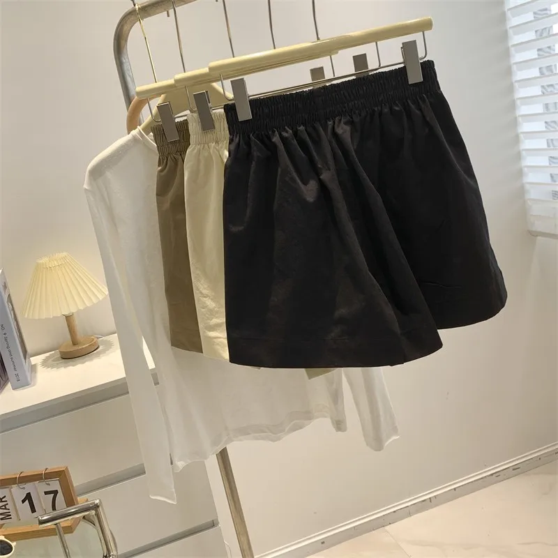 ارتفاع الخصر واسعة الساق القطن orts المرأة عارضة فضفاضة تناسب الرياضة السراويل الساخنة الشارع Sle البوليستر النسيج الربيع الصيف
