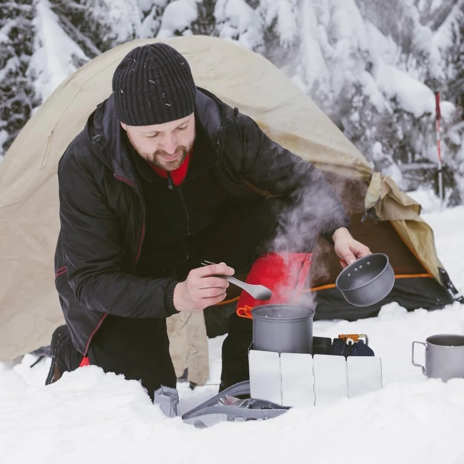 Ultraleichte Windschutzschilde aus Aluminiumlegierung für Campingkocher, faltbar mit Einsätzen, ideal für Outdoor-Kochen und Picknicks – Detail 9