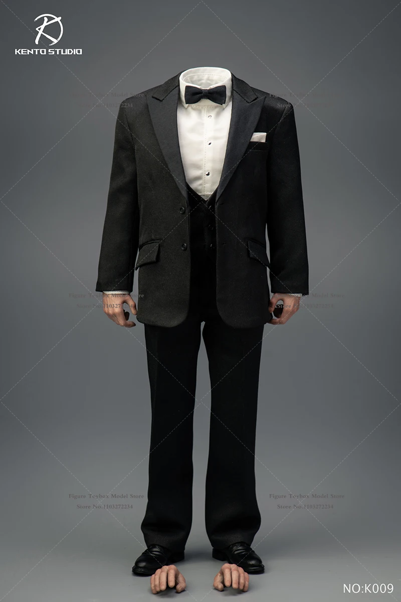 

Kento K009 1/6 Big Ben Evening Suit Set K008 Keanus Kneeves Killer Vest Fully Managed Body Clothes Set Accessory For 12" Head