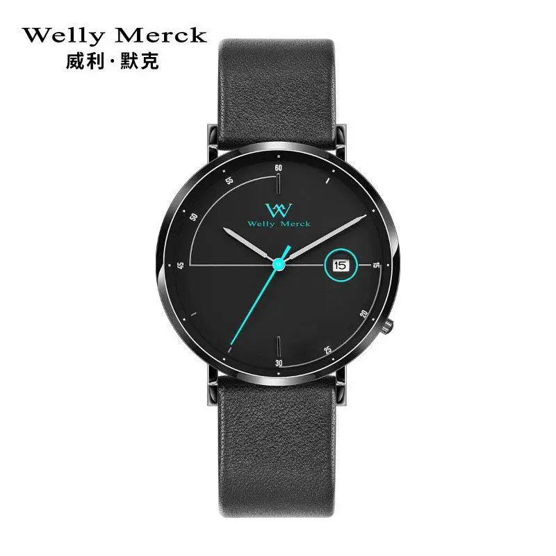 Welly Merck-Quartz ساعة للرجال والفتيان ، ساعات طلاب بسيطة ، أزياء حقيقية ، WM