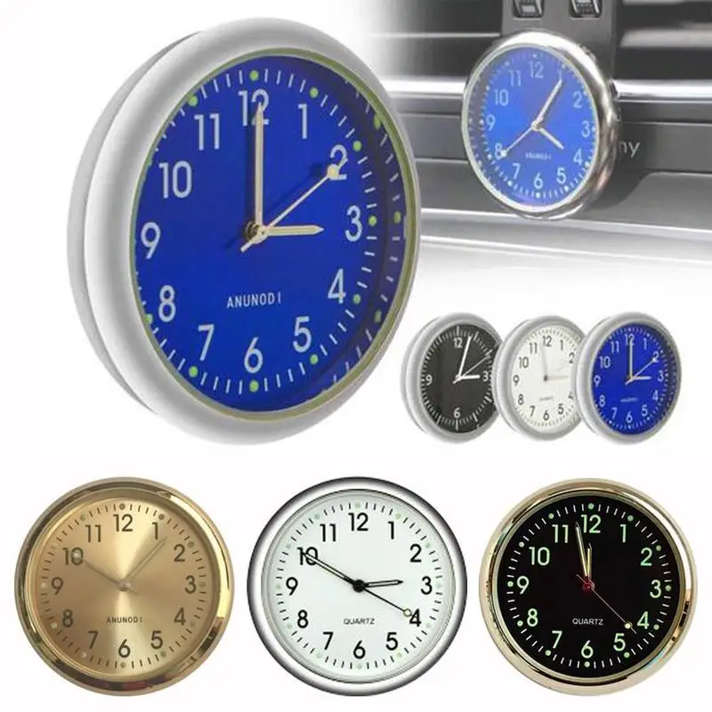 Mini Car Clock Luminous 5 Colors Auto Stick-On Digital Quartz Clocks Car Accessories Motorcycle Watch Mechanics Auto Orname W2N9