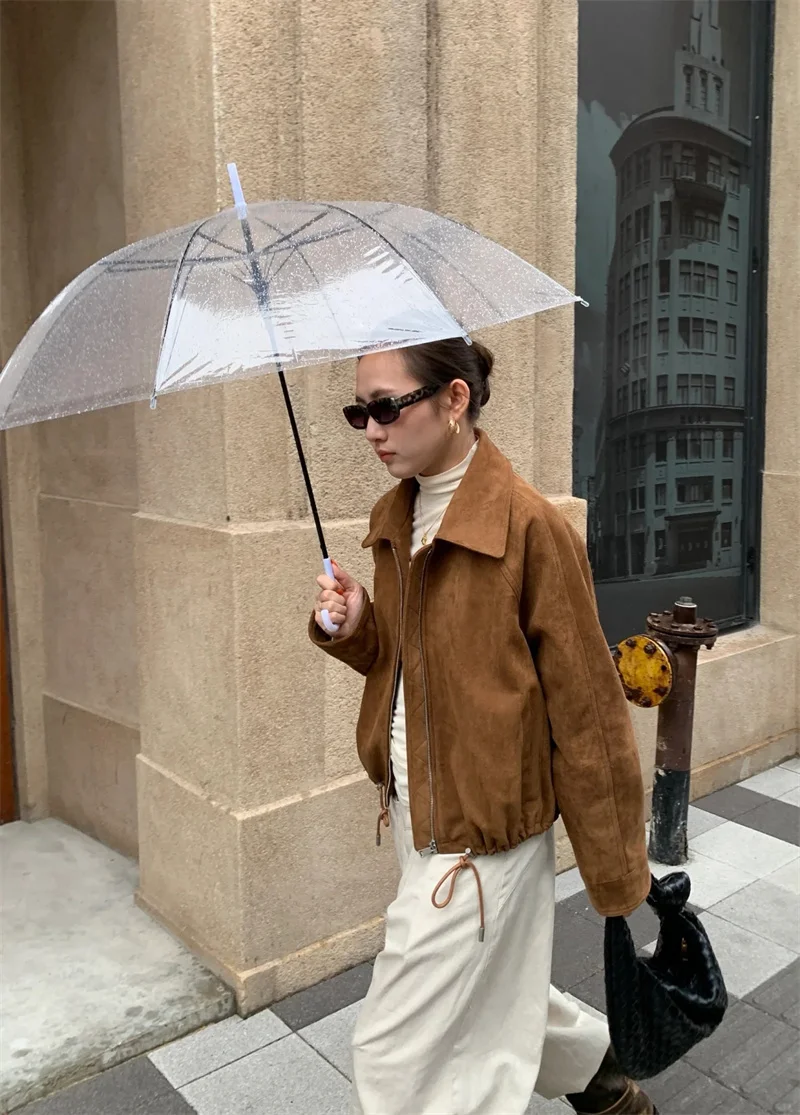 New Fall Womens Jacket Fleece Lapel Long Sleeve Casual Fashion Versatile Outerwear Coat