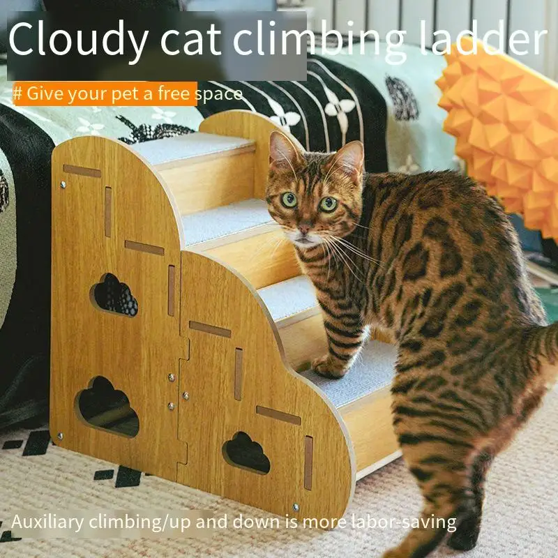 3 Levels Ladder Dogs Pets Splice Cloud Puppys Stairs Beside Sofa Bed Ramp Non-slip Dogs Protecting Pets Joint Safety Stairs Gift