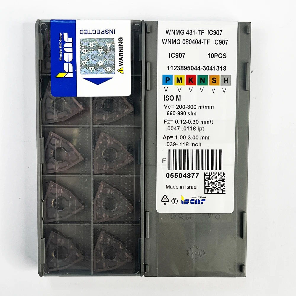

HUAZHICHUN 10pcs WNMG 080404-TF IC907 lathe tools carbide inserts External Turning Tool turning insert CNC Cutting tools insert