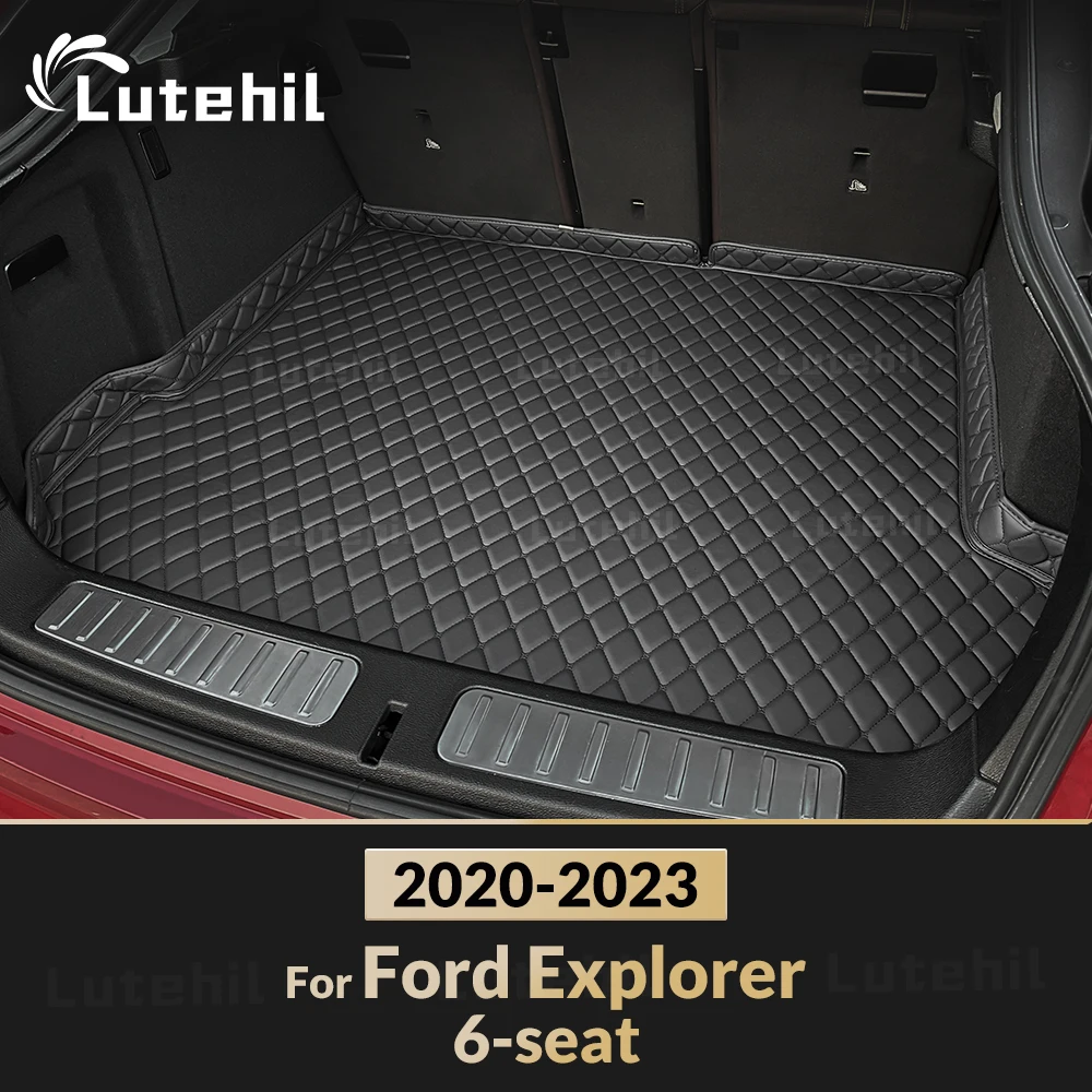 Lutehil Car Trunk Mat For Ford Explorer 6-Seat 2020 2021 2022 2023 Waterproof Cargo Liner Boot Carpets