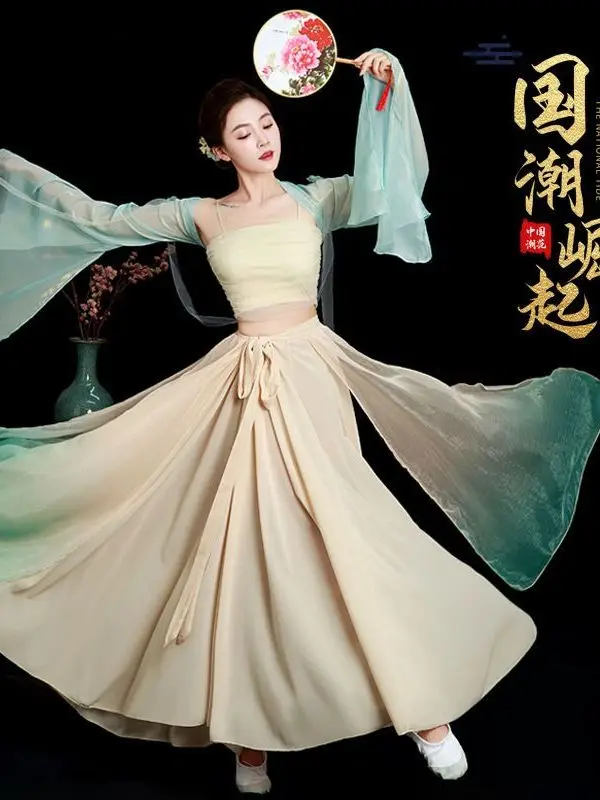 Classical Dance Costume Performance Dressed Gauze Clothes Chinese Ancient Style Dance Practice Performace Costume