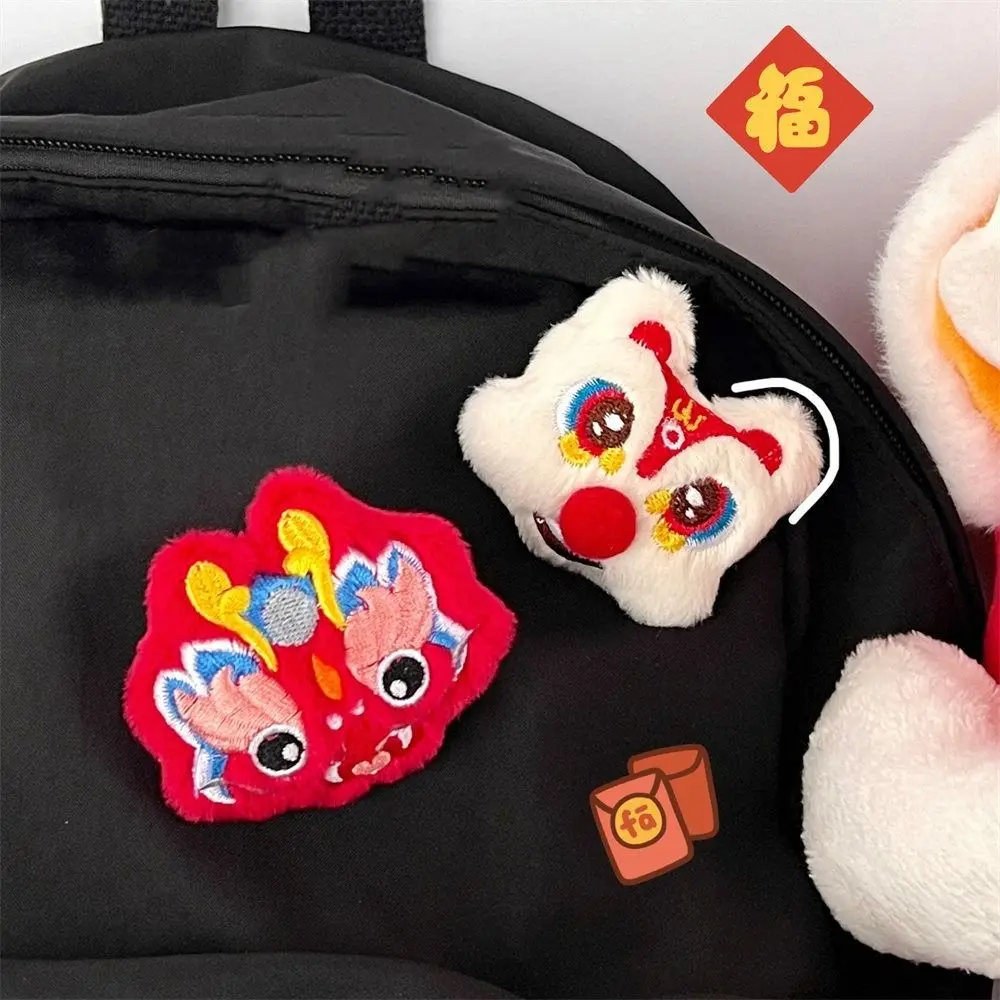 

Cartoon Lucky Spring Festival Pin Loong Breastpin Lion Dance Brooch Lapel Dancing Lion New Year Badge Unisex