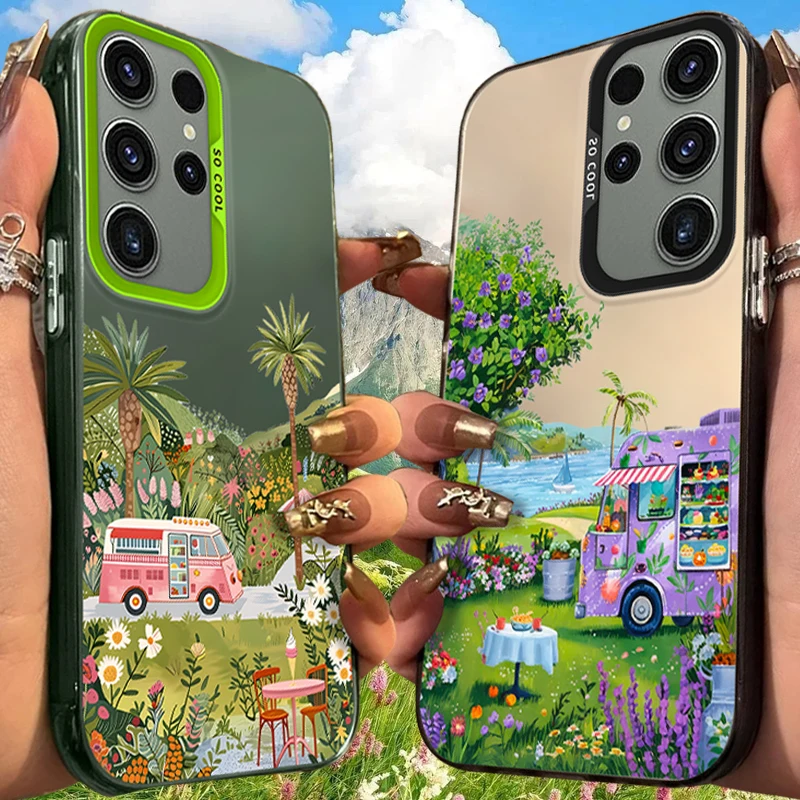 Green Hillside Garden Frosted Case for Samsung Galaxy A36 A35 A34 A32 A30 A26 A25 A24 A23 A22 5G 4G A20 A16 A15 A14 A13 Cover
