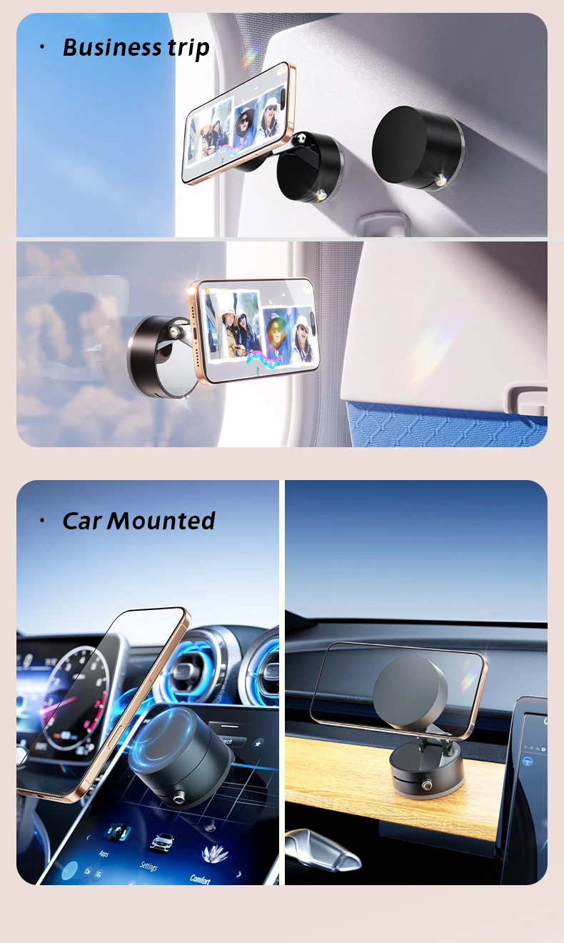 Mini Vakuum Doppel Seite Magnetische Saugnapf Halter Faltbare Küche Faul Telefon Halterung Für iPhone Android Smartphone – Detail 5