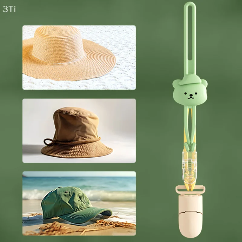 Travel Silicone Cartoon Hat Clip Outdoor Backpack Luggage Storage Bag Leather Hat Clip Straw Hat Clip Hat Accessories