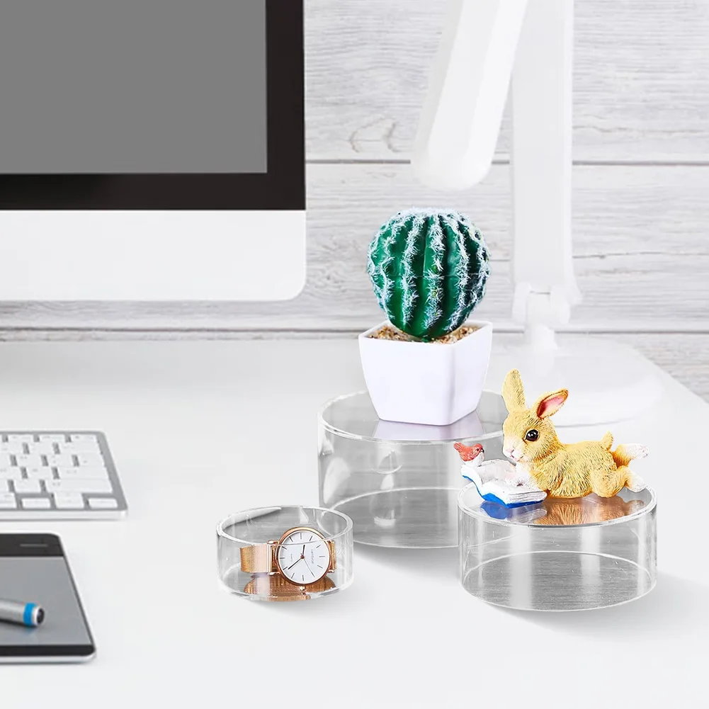 

6 шт. прозрачные акриловые подставки для дисплея - вложенные подставки для ювелирных изделий и поделок, прозрачная пластиковая коробка, коробка для хранения кубов, сборная пыленепроницаемая