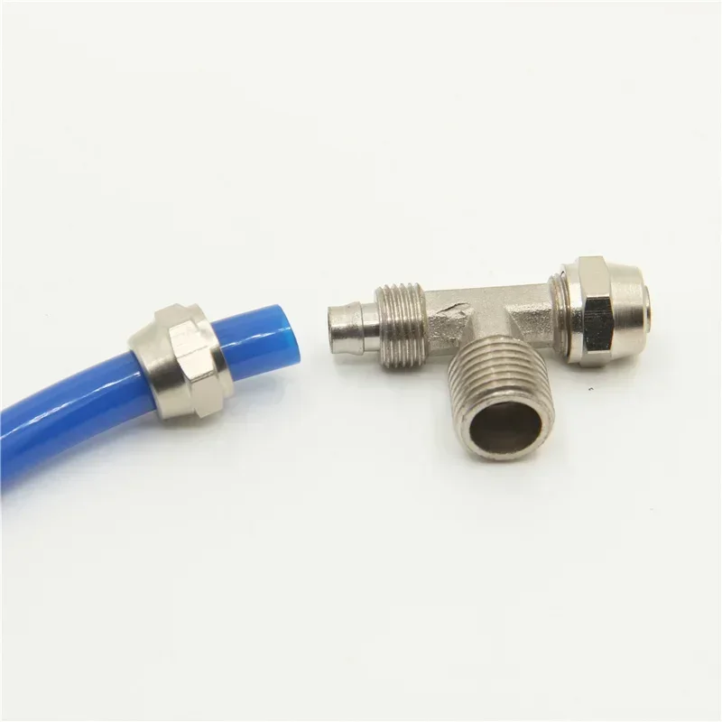Air Connector Fitting T Shape Tee TF thread 6 8 10 12mm Hose Pipe to 1/8