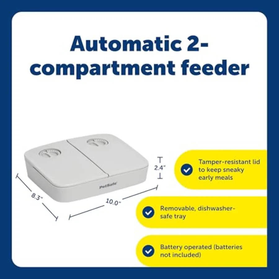 【Spot goods】Analog 2 Meal Programmable Pet Feeder Automatic Dog and Cat Feeder - Dry or Semi-Moist Pet Food Dispenser Slow Feed view 3