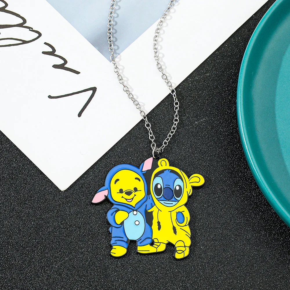 Cute Disney Cartoon Stitch Necklace Best Partner Necklace Creative Youthful Energetic Necklace for Men and Women