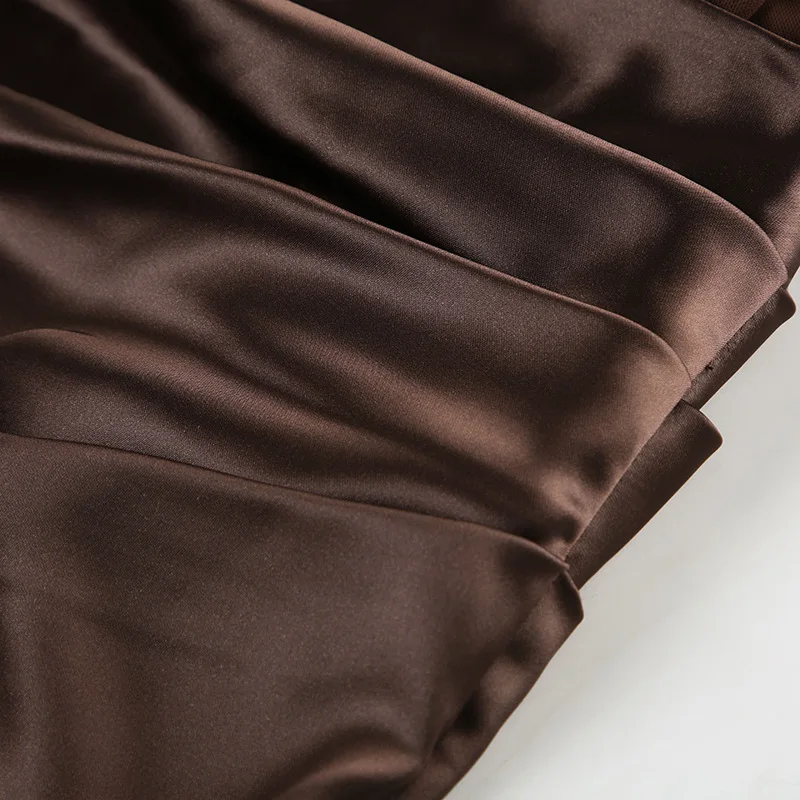 New Summer Mesh Sheer Sleeveless Halter Top Splicing Satin Fishtail Long Skirt Special Vacation Dress Women Beach Vestidos Party