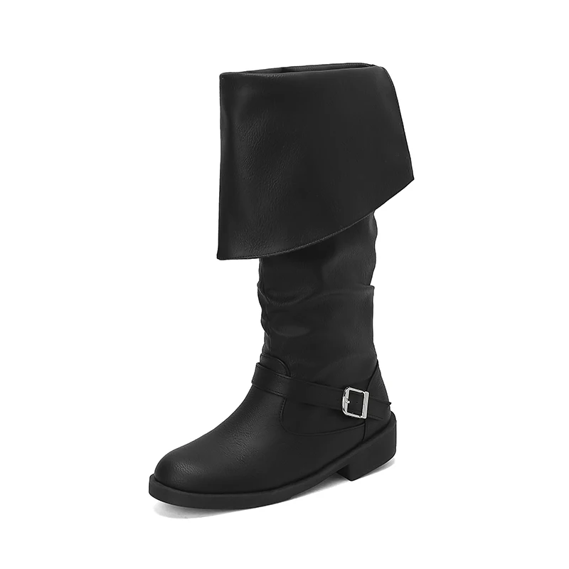 Middeleeuwse leren laarzen Jack Sparrow Renaissance Half Haddock Schoenen Schoeisel Larp Pirate Warrior Vintage Jackboot voor volwassenen