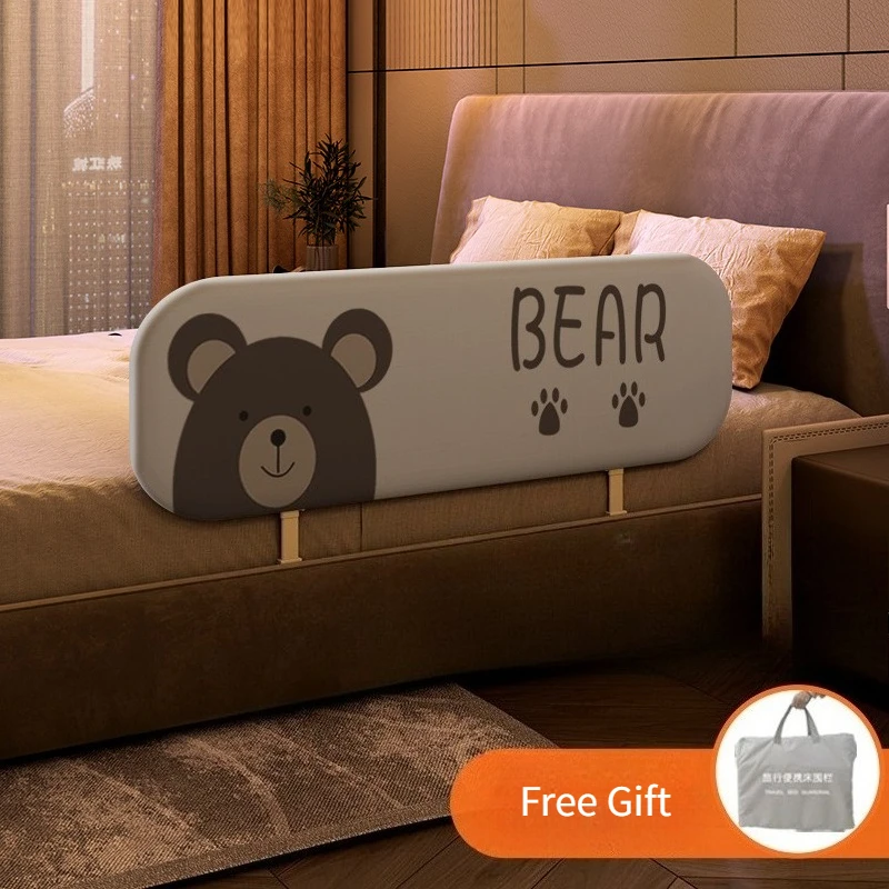 180CM Baby Safety Bed Barrier No-install Baby Bed Guardrail Anti Fall Bed Fence Portable Folding Travel Beds Rail Protection