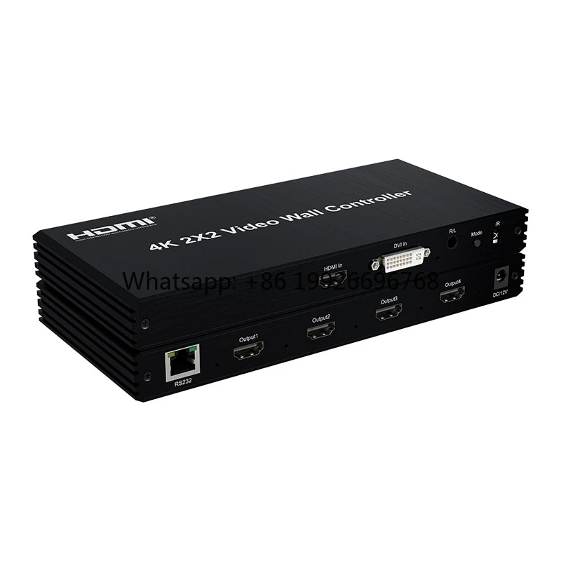 DT-7422W Metal 4 Screen Video Wall Processor HDMI 4K Splice 2x2 Video Wall Controller Support IR
