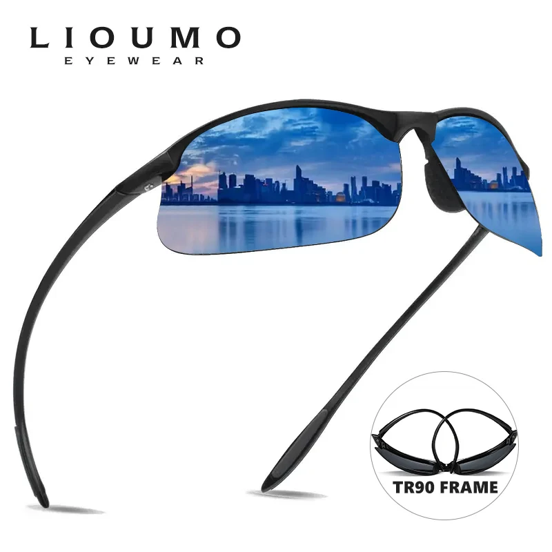 

LIOUMO Ultralight TR90 Frame Polarized Sunglasses Men Outdoor Cycling Glasses Male Anti-UV Sport Goggles sonnenbrille herren