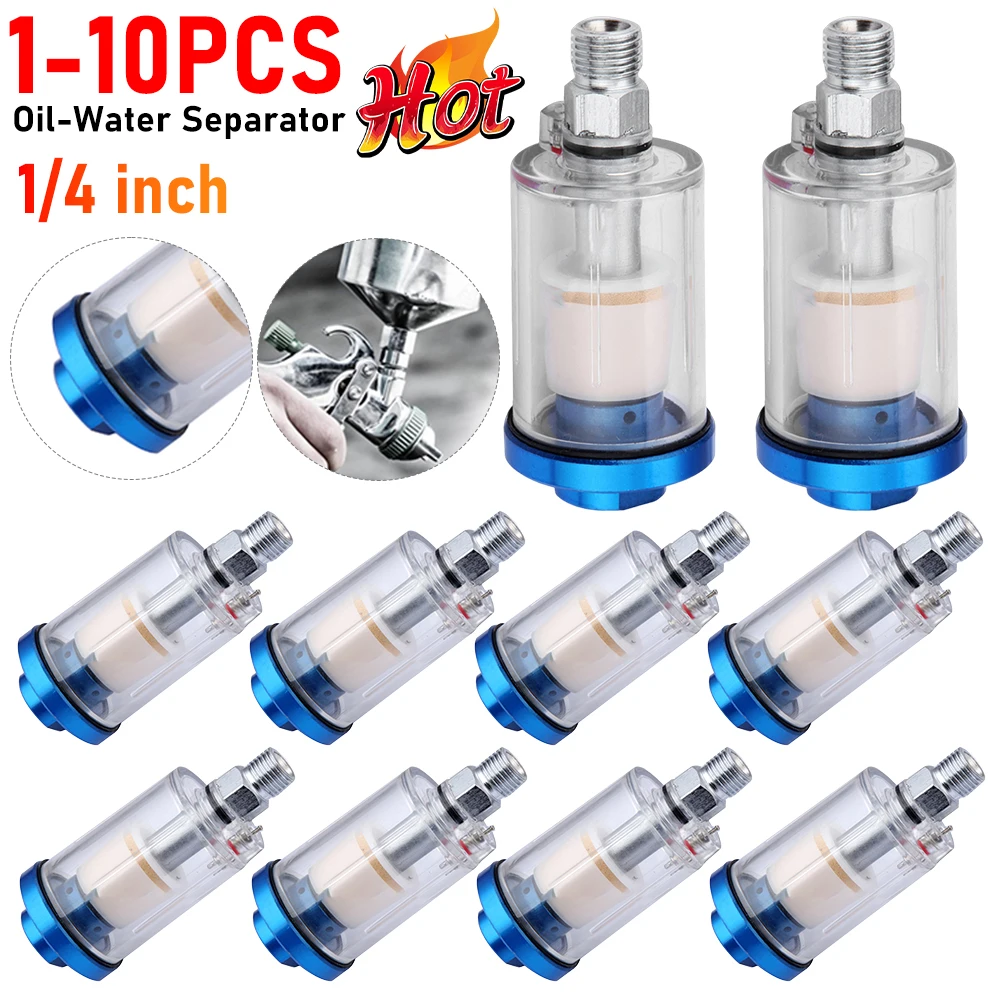 1/4'' Water Oil Separator Air Filter Moisture Trap With European Style For Compressor Spray Paint Gun Tool Pressure Parts