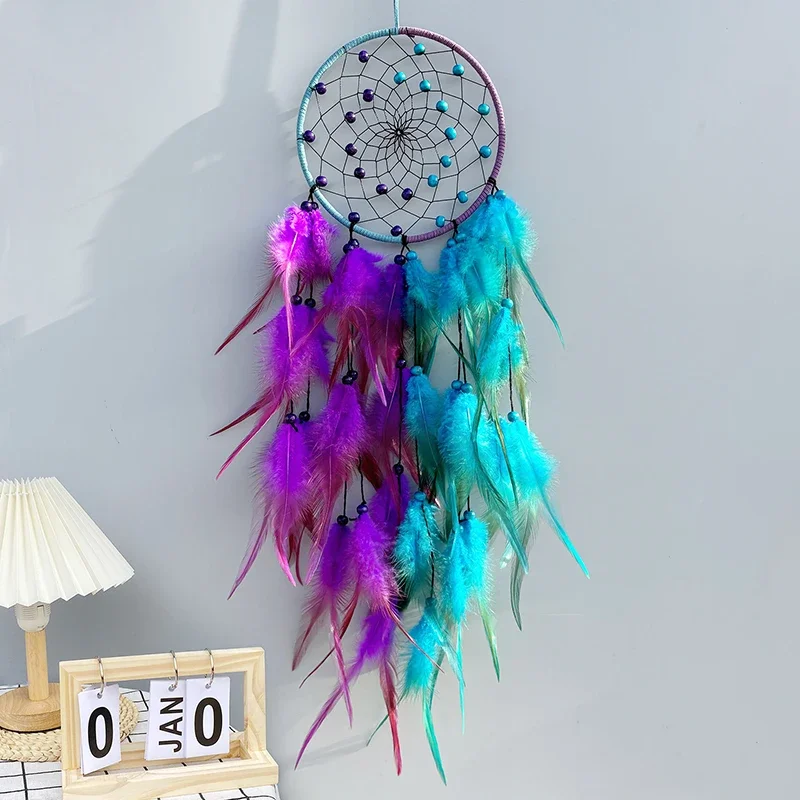 

Dream Catcher Handmade Two-color Feather Wind Chimes Living Room Bedroom Decoration Pendant Festival Party Gifts Home Accessory