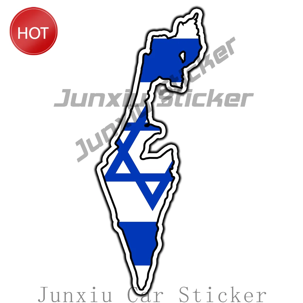 Israel Country Flag Map Waterproof PVC Vinyl Sticker For Vehicle Window And Travel Case Heritage Theme Decoration Decal