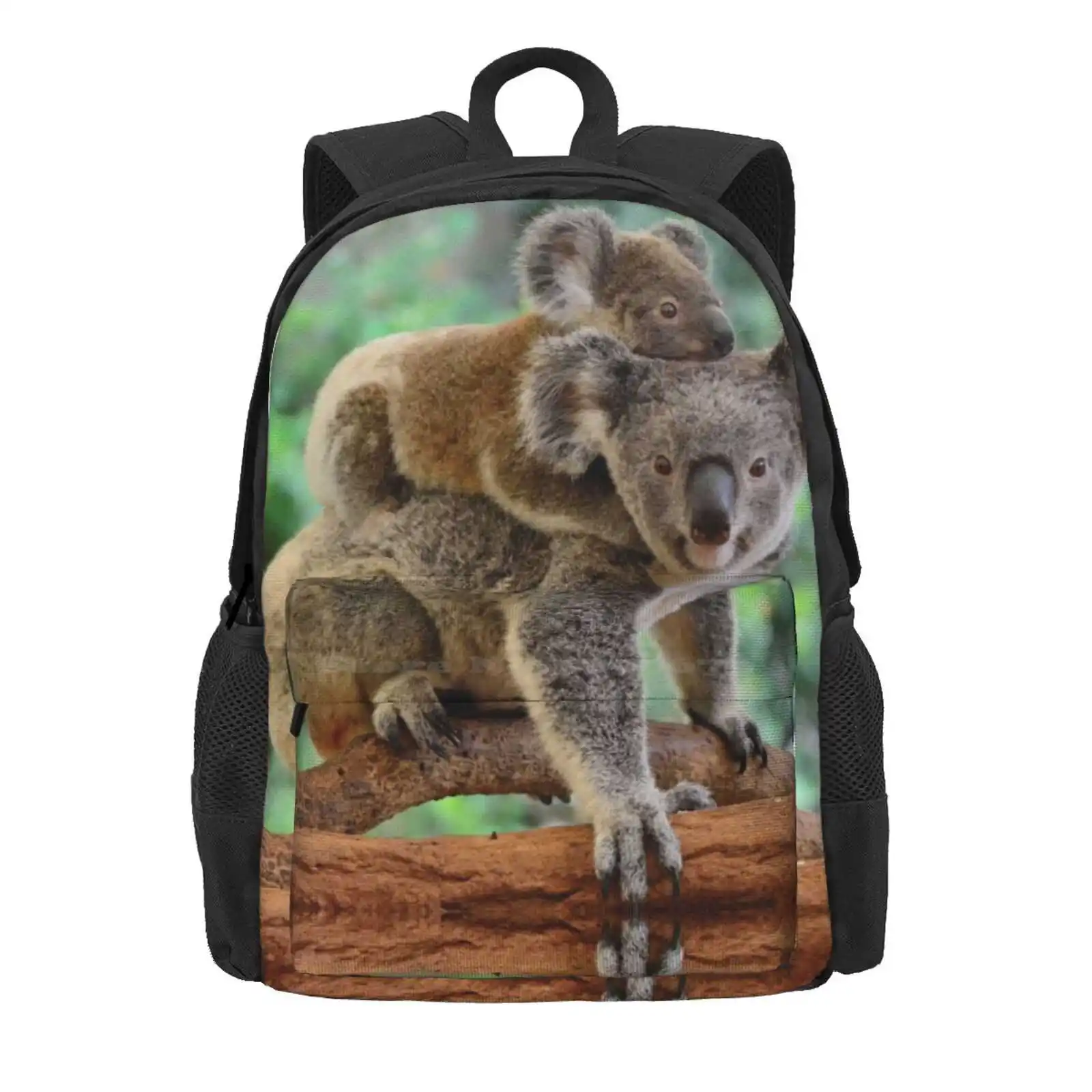 Cartable Koala et Joey, Sac à Dos à la Mode, Bébé, Ours, Arbre, Mammifère Mignon, Marsupial, Nature, Eucalyptus, Vente Chaude