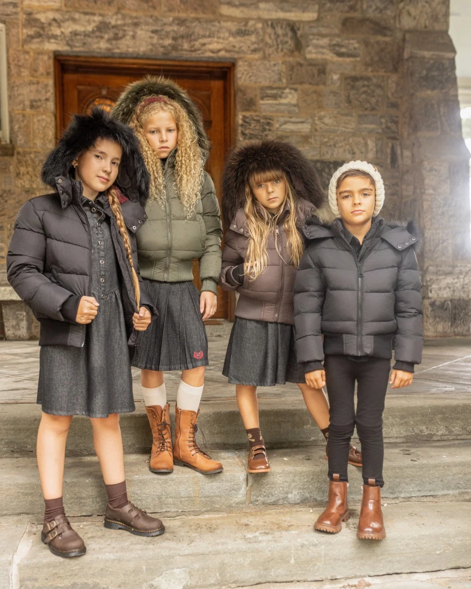 AP 2026 AW Winter down coat for kids High-quality white duck down coats waterproof fabric children outwear