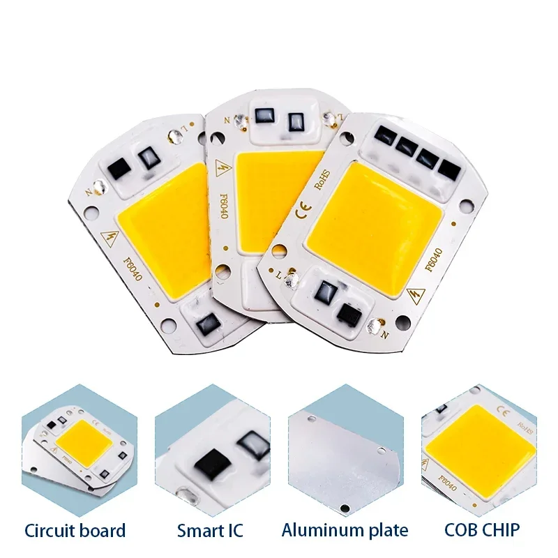 LED Chip 50W 30W 20W 10W COB Chip Lamp AC 220V 110V Smart IC No Need Driver for DIY Led Flood Light Spotlight Lampada Lighting