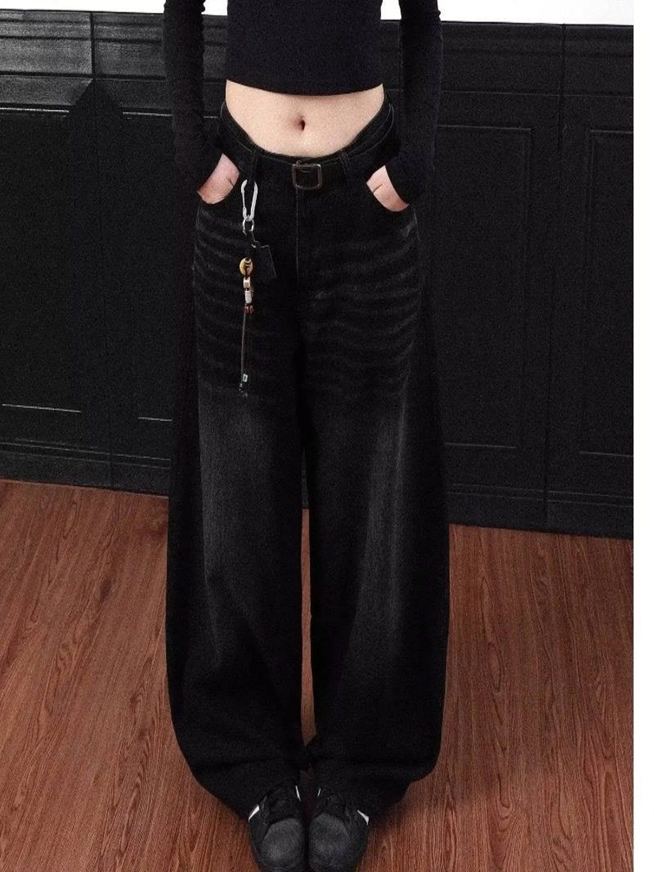 

Jeans Y2K Baggy Black For Man Original Drip Unisex Man Pants No accessories or belts included