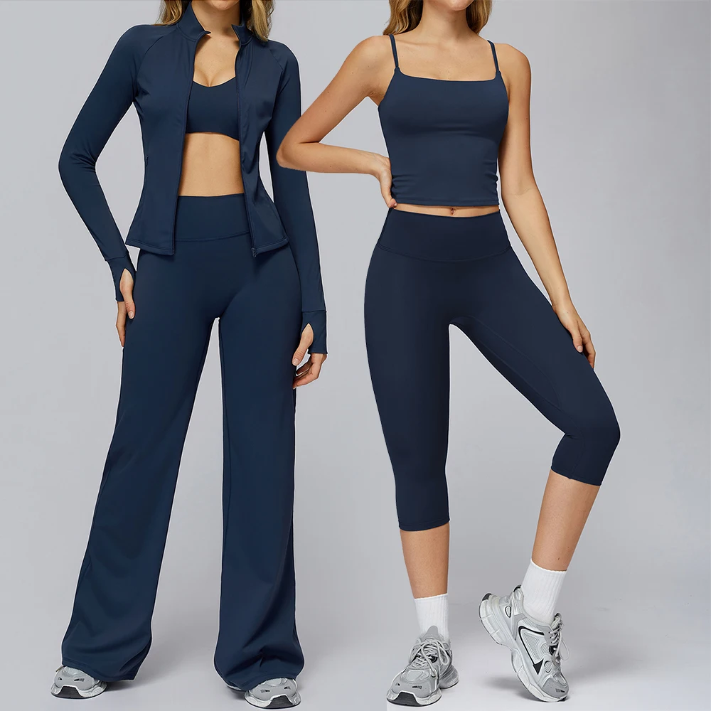 

Комплект для йоги из 2 предметов, женский спортивный костюм, комплект для тренировок, спортивная одежда, одежда для спортзала, укороченный топ с длинными рукавами для фитнеса, леггинсы с высокой талией, спортивные костюмы
