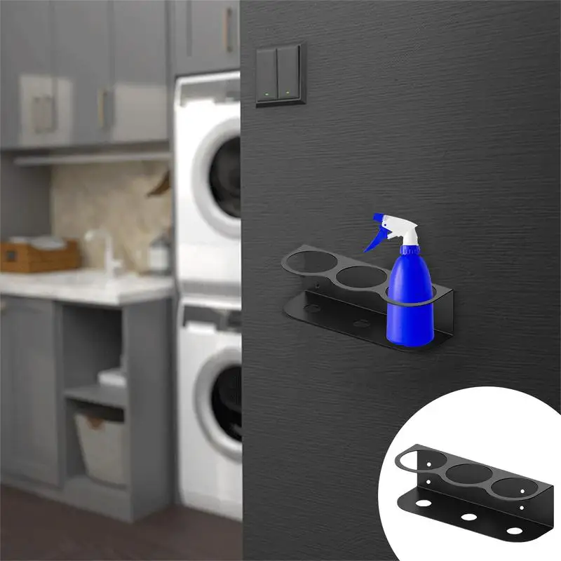 Spray Bottle Holder Wall Mount Steel Spray Can Holder Wall Mount All-Purpose Paint Bottle Organizer Wall Mount Bracket Tool