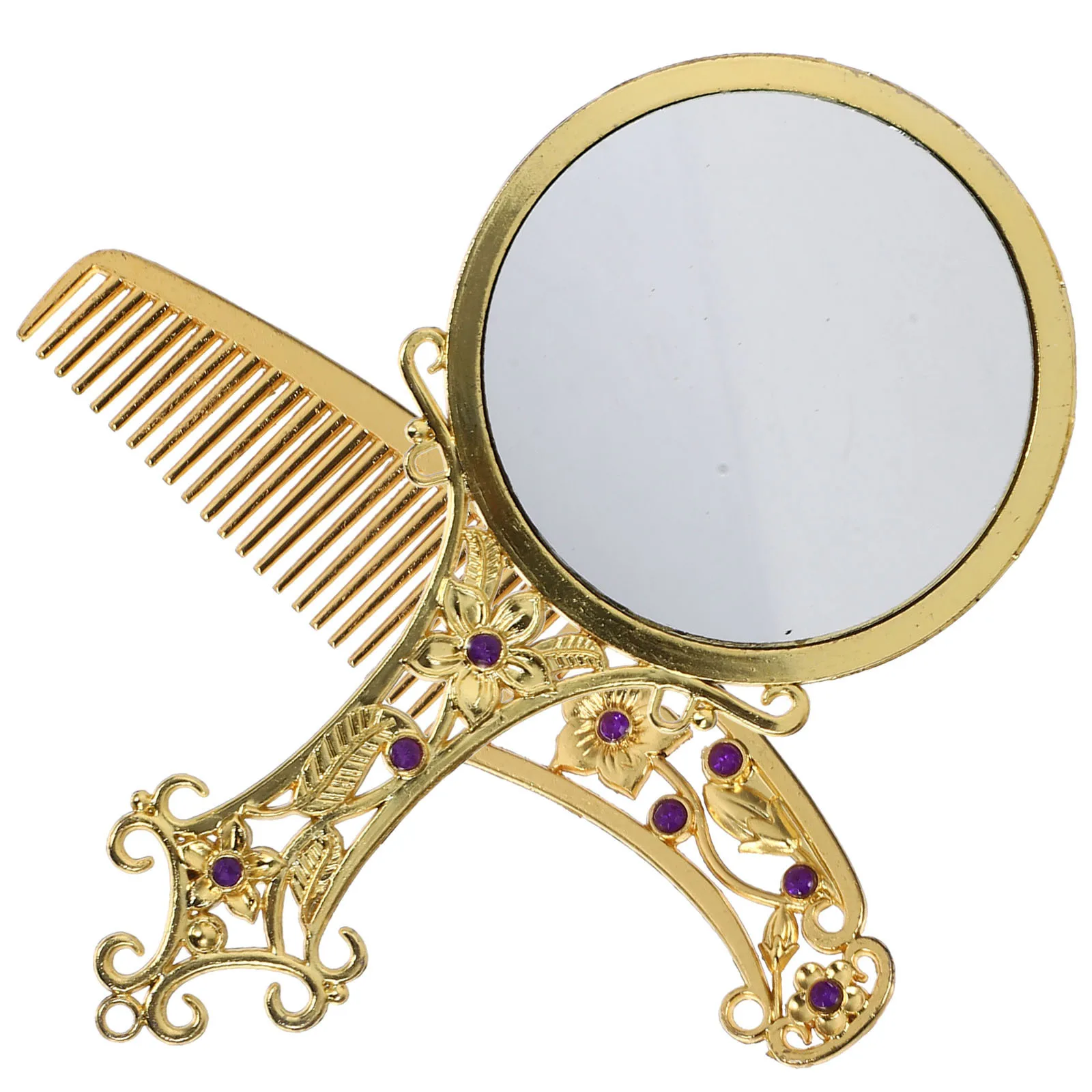 1Set Opvouwbare Make-upspiegel Handheld Design Compacte Spiegel Hoogwaardige materialen Prachtig vakmanschap Zaktas