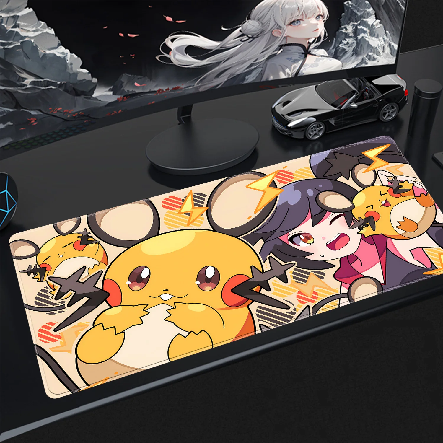 Alfombrilla de ratón para juegos Pokemon Dedenne Tree of Repose, alfombrilla grande para escritorio, alfombrilla de goma antideslizante para teclado, alfombrilla para escritorio de oficina, decoración del hogar