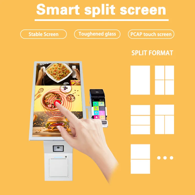 Automated Touch Screen Self Service Payment Machine 21.5" Desktop&Wall Mount Cashless