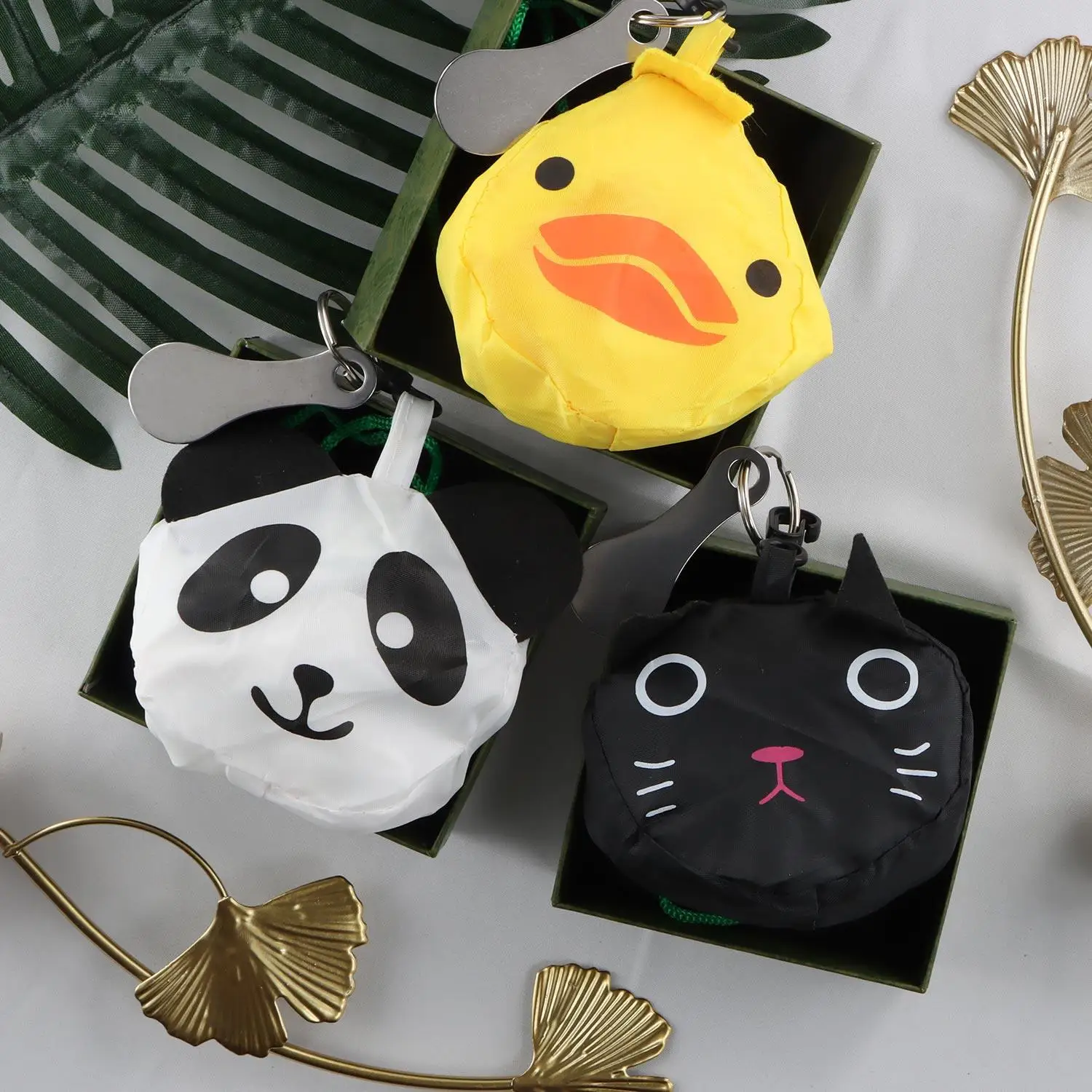 

Cute Animal Foldable Shopping Bag Reusable Shopping Bags Cartoon Eco Tote Bag Portable Travel Shoulder Bag Grocery Tote Storage