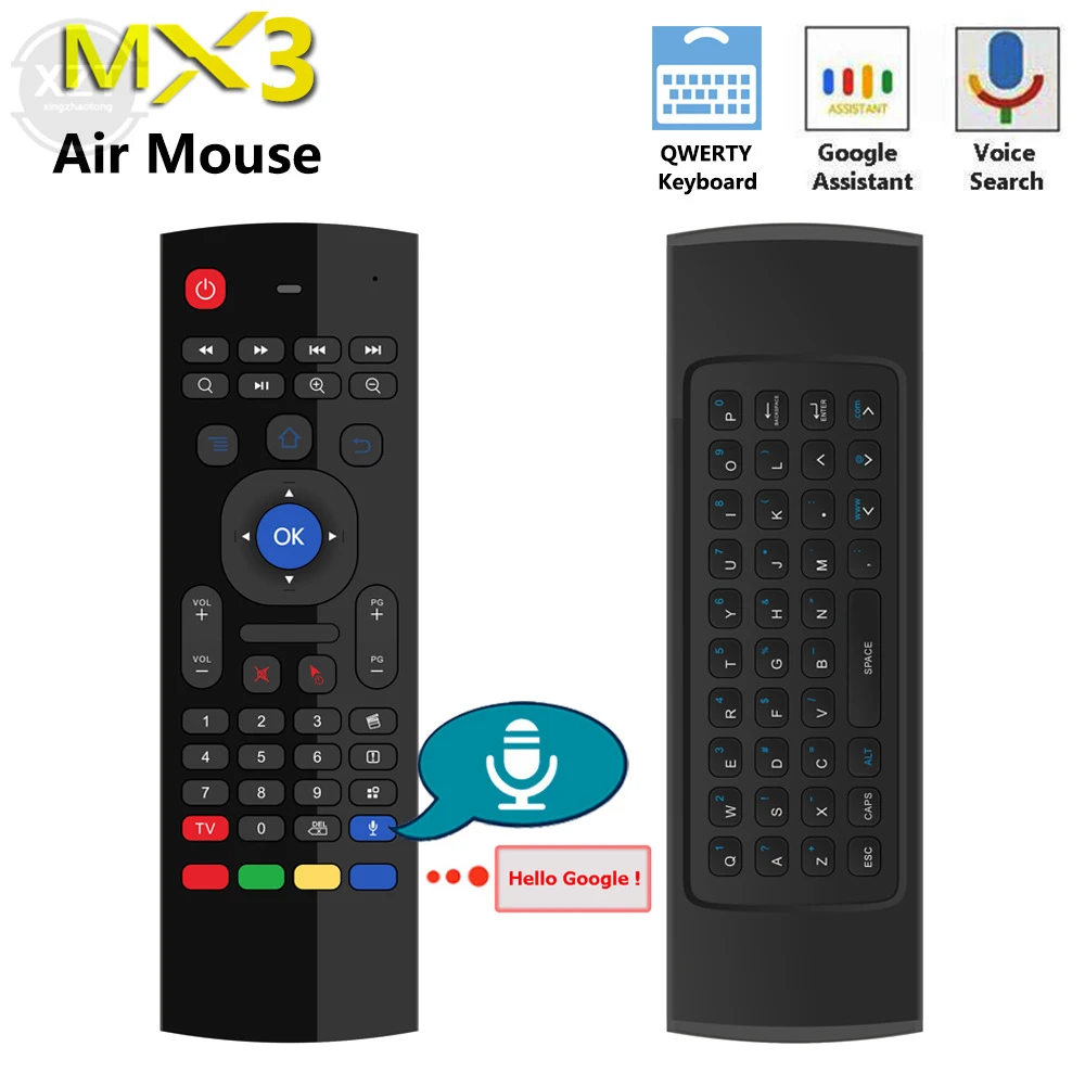 MX3 Air Mouse T3 Smart Remote Control 2.4G RF Wireless Keyboard Voice Assistant For Android Smart TV Box Backlit Fly Mouse 