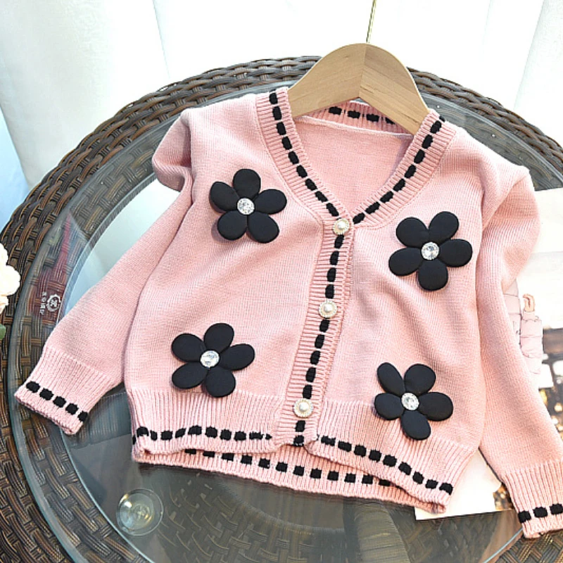 Girls Sweater Skirt Suit Girls Autumn New Korean Knitted Princess Long Sleeve Cardigan + Short Skirt Two-piece Set