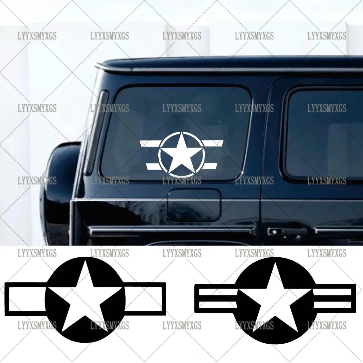 

Self-Adhesive Custom Interesting Army Five Stars Car Stickers Waterproof Sunscreen Vinyl Decal PVC wholesale Car Accessories