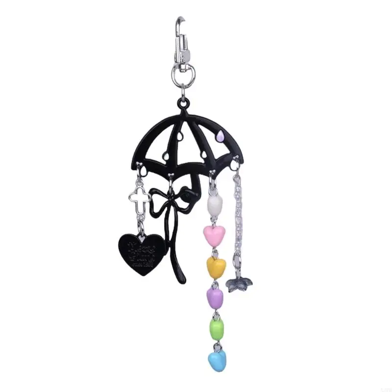 

Брелок-зонтик с прекрасным сердцем, модные сумки, подвеска, стильный брелок, эстетичная сумка, очаровательный аксессуар для