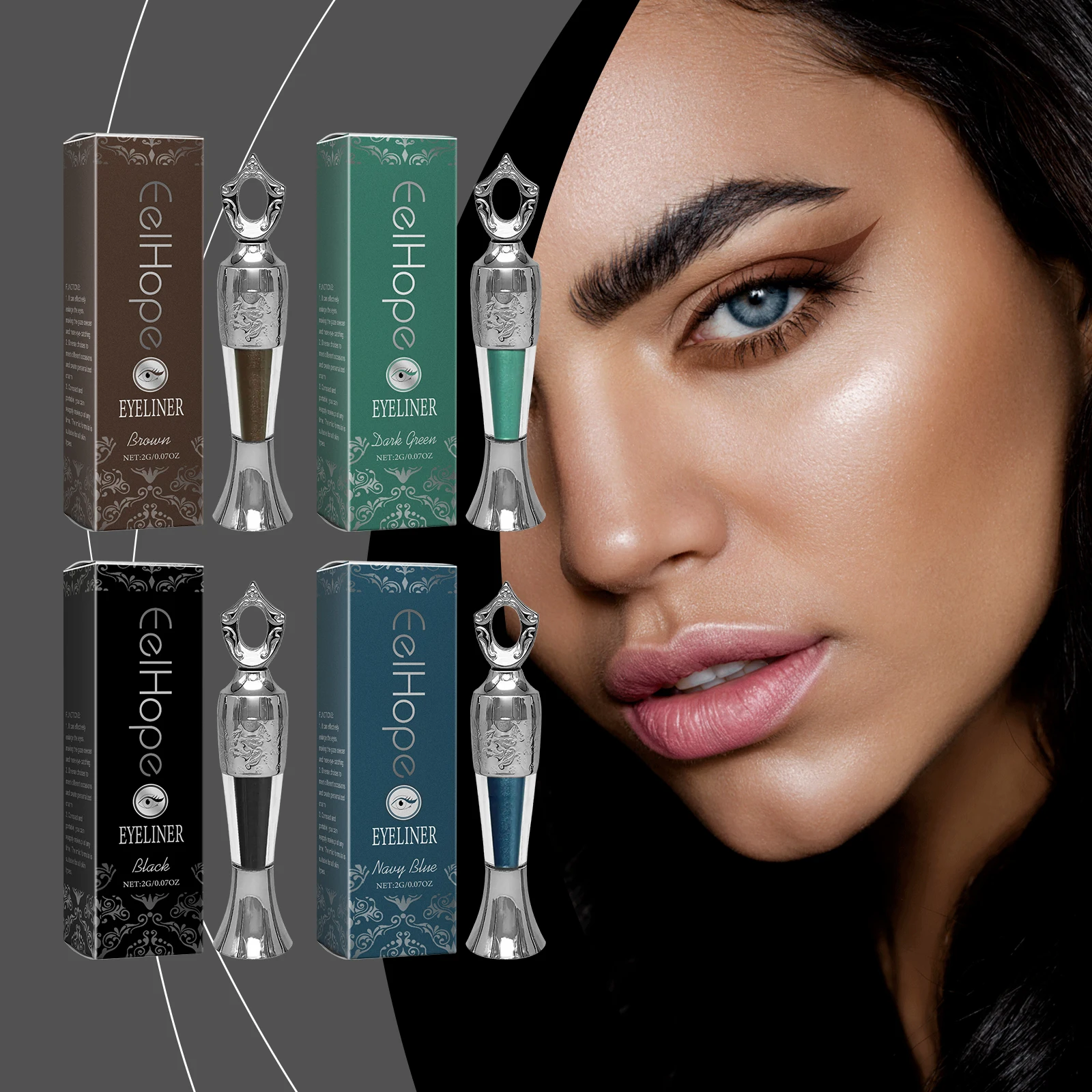 Wodoodporny eyeliner w pisaku, długotrwały, odporny na rozmazywanie, szybkoschnący, intensywny kolor, do skóry wrażliwej, odporny na pot, bezpieczny, przenośny, jedwabisty eyeliner.