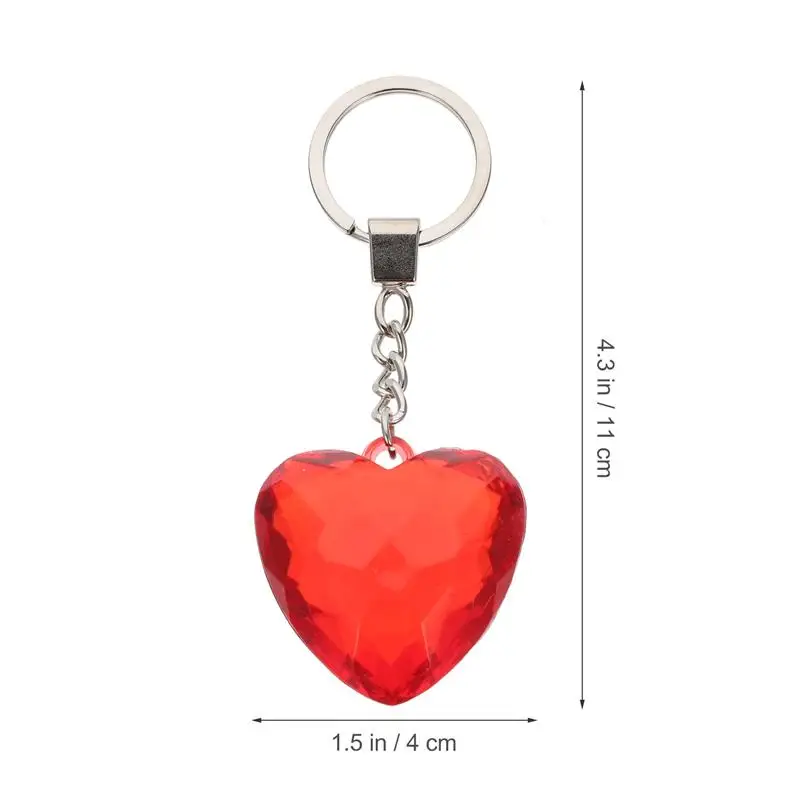 4Pcs Heart Shape Keychains Acrylic Keychains Beautiful Key Rings Key Pendants Key Chain Keychains Bag Car Hanging