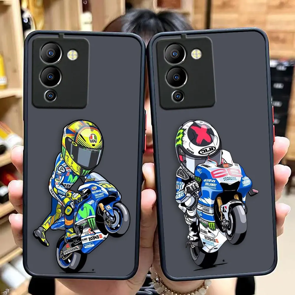 Matte Phone Case for infinix NOTE 30 12 G96 11 10 8I 8 7 SMART 4 SPARK 8 8P 5 6 PRO Case Funda Shell Cartoon Motorcycle Race