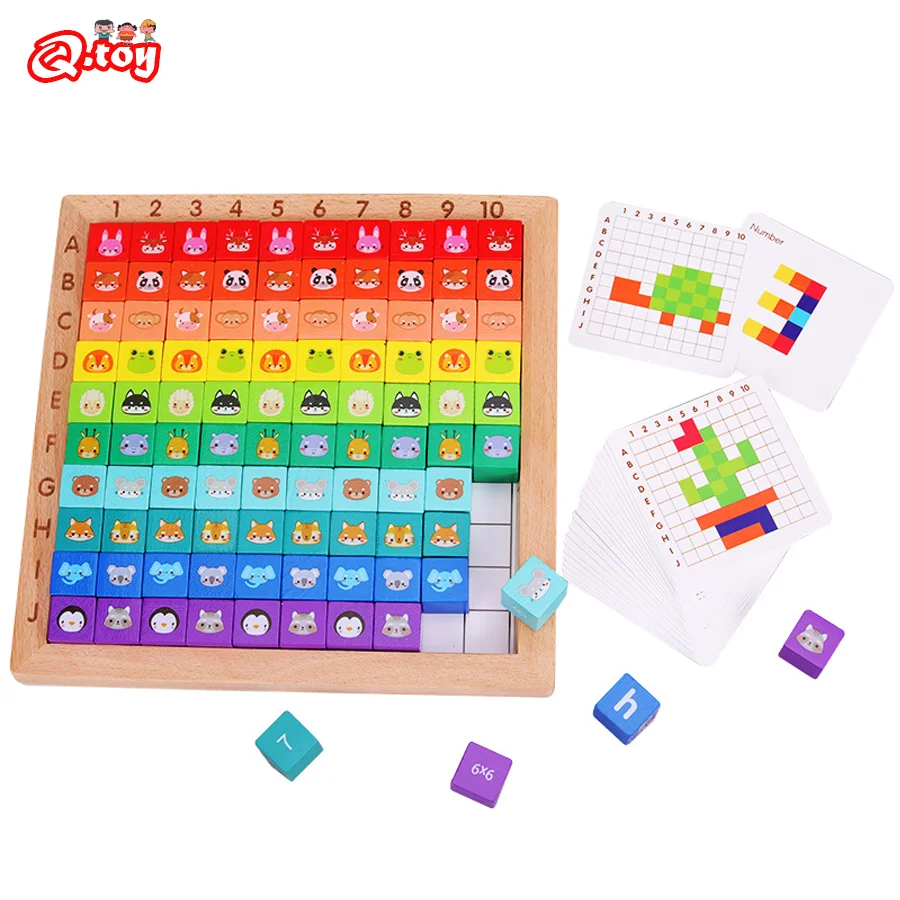 Multi-function Wooden Math Toy Multiplication Table Board Game Children Learning Education Toys for Kids Counting Teaching Aids