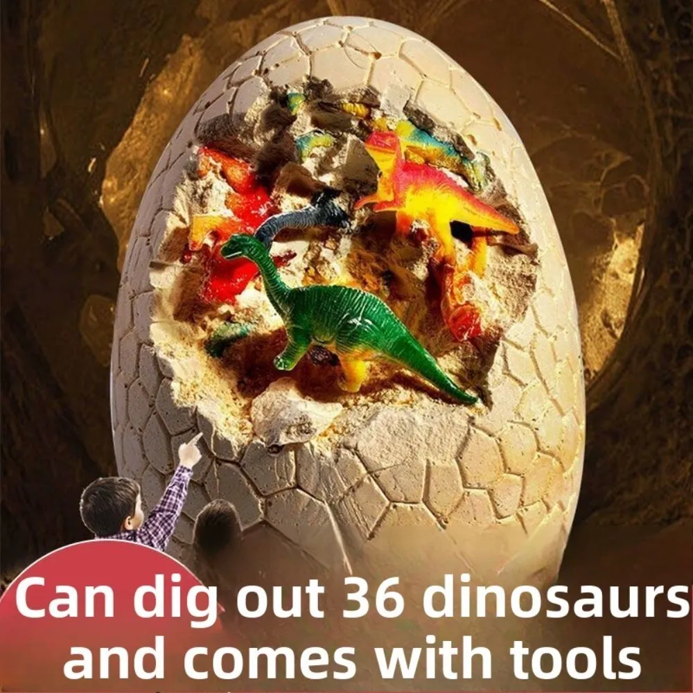 Kit de excavación de fósiles de dinosaurios que brilla en la oscuridad para niños, juego de juguetes educativos de excavación de arqueología STEM con herramientas para niños y niñas