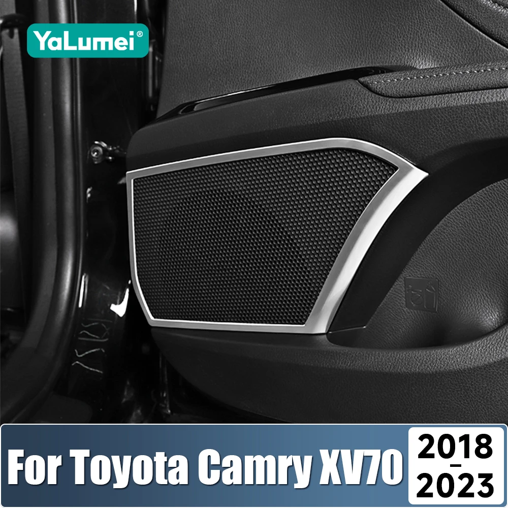 For Toyota Camry 70 XV70 2018 2019 2020 2021 2022 2023 Hybrid Stainless Car Audio Speaker Door Loudspeaker Cover Trim Stickers