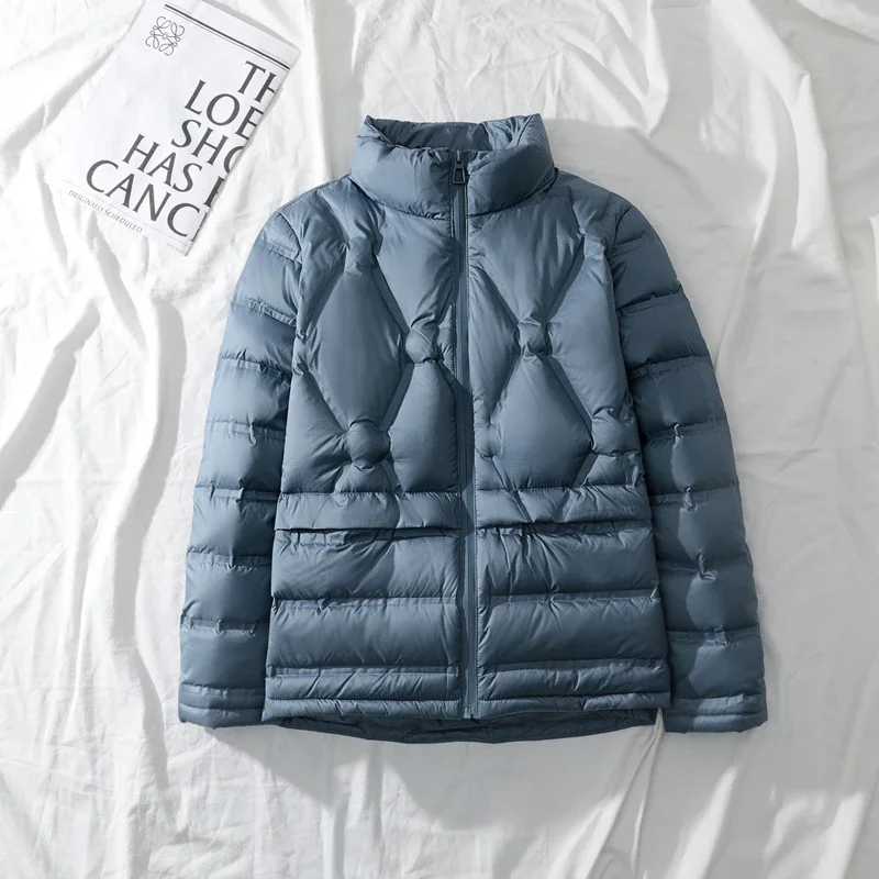 

Light Puffer Coat Female Fashion Solid Loose Stand Collar Outwear 2025 Short Down Jacket For Women Winter Warm Ultra