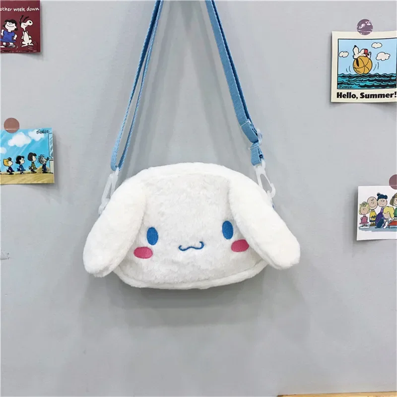 Sanrio-Bolso de felpa Kawaii Cinnamoroll, bandolera para estudiantes, My Kuromi Melody, mochila de pecho, bolso de mano, juguetes de peluche